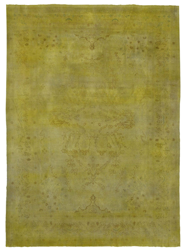 Egypt Hand Knotted Oriental Rug Semi-Antique Large Overdyed Oushak Area Rug 8'7x11'2