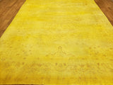 Egypt Hand Knotted Oriental Rug Semi-Antique Large Overdyed Oushak Area Rug 8'7x11'2