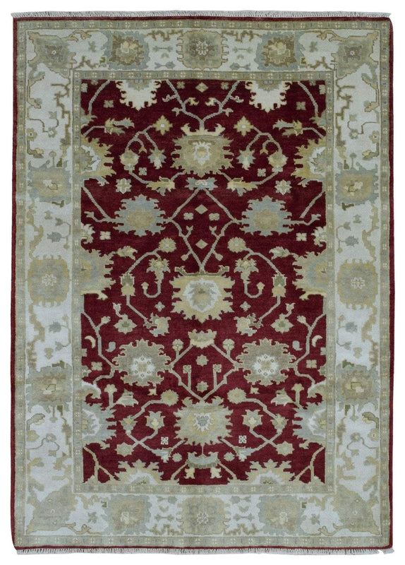 Fine Rug Collection Hand Knotted Oriental Rug Oushak Oriental Rug 5'10X8'1