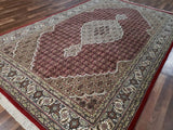 Indian Rug Hand Knotted Oriental Rug 6'2x10' Very Fine Persian Silk Tabriz Area Rug