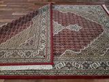 Indian Rug Hand Knotted Oriental Rug 6'2x10' Very Fine Persian Silk Tabriz Area Rug