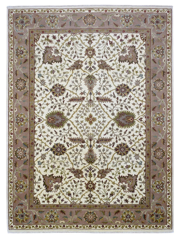 Indian Rug Hand Knotted Oriental Rug Agra Design Large Oriental Rug 9'3X12'3