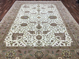 Indian Rug Hand Knotted Oriental Rug Agra Design Large Oriental Rug 9'3X12'3