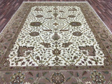 Indian Rug Hand Knotted Oriental Rug Agra Design Large Oriental Rug 9'3X12'3