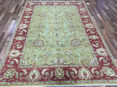 Indian Rug Hand Knotted Oriental Rug Chobi Peshawar Rug 6'2x9