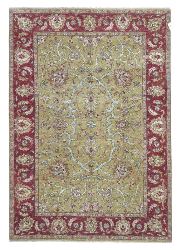 Indian Rug Hand Knotted Oriental Rug Chobi Peshawar Rug 6'2x9