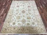 Indian Rug Hand Knotted Oriental Rug Fine Chobi Peshawar Large Rug 6'4 x 7'10