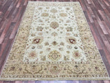 Indian Rug Hand Knotted Oriental Rug Fine Chobi Peshawar Large Rug 6'4 x 7'10