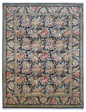 Indian Rug Hand Knotted Oriental Rug Fine English Garden Oriental Rug 8'X10'1