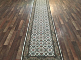 Indian Rug Hand Knotted Oriental Rug Fine Herati Oriental Runner 2'7X11'6