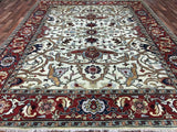 Indian Rug Hand Knotted Oriental Rug Fine Imperial Serapi with Silk Area Rug 9'2x11'8