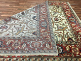 Indian Rug Hand Knotted Oriental Rug Fine Imperial Serapi with Silk Area Rug 9'2x11'8