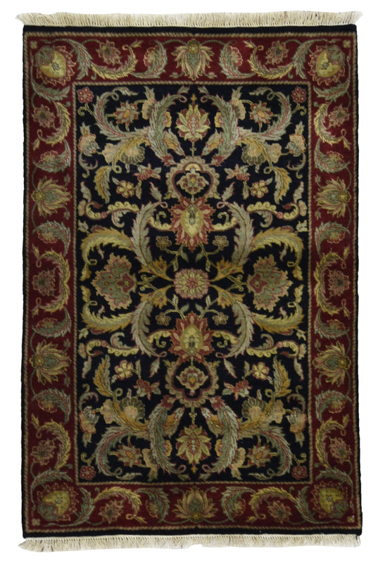 Indian Rug Hand Knotted Oriental Rug Fine Jaipur Oriental Rug 3'10 x 6'