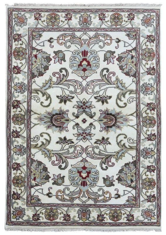 Indian Rug Hand Knotted Oriental Rug Fine Jaipur Oriental Rug 4'2X5'10