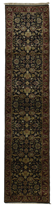 Indian Rug Hand Knotted Oriental Rug Fine Jaipur Oriental Runner 2'6X12'1