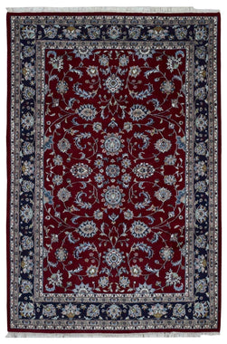 Indian Rug Hand Knotted Oriental Rug Fine Kashan Oriental Rug 6'x9'2