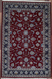 Indian Rug Hand Knotted Oriental Rug Fine Kashan Oriental Rug 6'x9'2