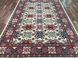 Indian Rug Hand Knotted Oriental Rug Fine Kazak Oriental Rug 6'1X9'