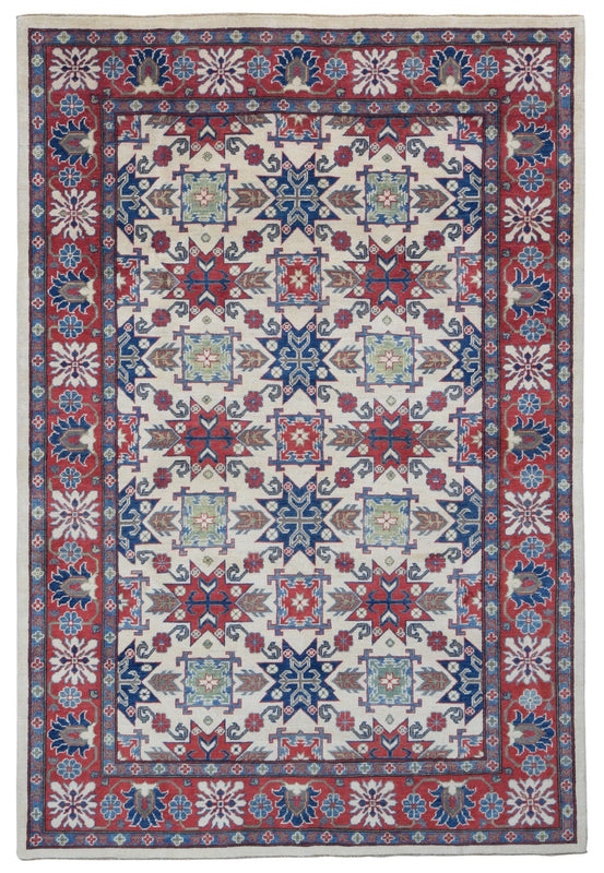 Indian Rug Hand Knotted Oriental Rug Fine Kazak Oriental Rug 6'1X9'