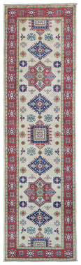 Indian Rug Hand Knotted Oriental Rug Fine Kazak Oriental Runner Rug 2'9x10'1