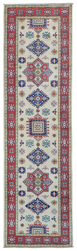 Indian Rug Hand Knotted Oriental Rug Fine Kazak Oriental Runner Rug 2'9x10'1