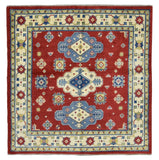 Indian Rug Hand Knotted Oriental Rug Fine Kazak Square Rug 5'X5'