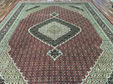 Indian Rug Hand Knotted Oriental Rug Fine Large Mahi Tabriz Oriental Rug 9'10  x 13'10