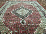 Indian Rug Hand Knotted Oriental Rug Fine Large Mahi Tabriz Oriental Rug 9'10  x 13'10