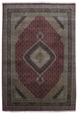 Indian Rug Hand Knotted Oriental Rug Fine Large Mahi Tabriz Oriental Rug 9'10  x 13'10