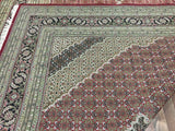 Indian Rug Hand Knotted Oriental Rug Fine Large Mahi Tabriz Oriental Rug 9'10  x 13'10