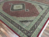 Indian Rug Hand Knotted Oriental Rug Fine Large Mahi Tabriz Oriental Rug 9'10  x 13'10