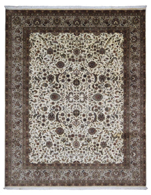 Indian Rug Hand Knotted Oriental Rug Fine Large Tabriz Oriental Rug 8'X10'