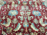 Indian Rug Hand Knotted Oriental Rug Fine Mahal Oriental Area Rug 7'5 x 10'3