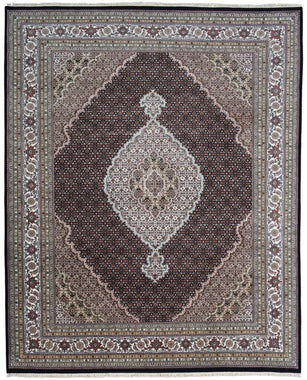 Indian Rug Hand Knotted Oriental Rug Fine Mahi Tabriz 8'2X10 Oriental Rug
