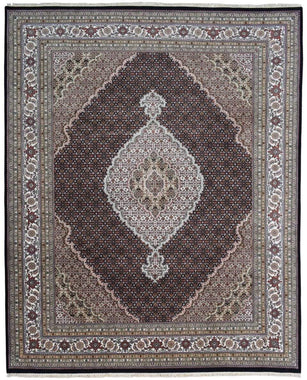 Indian Rug Hand Knotted Oriental Rug Fine Mahi Tabriz 8'2X10 Oriental Rug