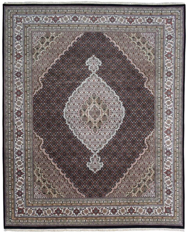 Indian Rug Hand Knotted Oriental Rug Fine Mahi Tabriz 8'2X10 Oriental Rug