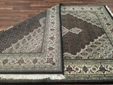 Indian Rug Hand Knotted Oriental Rug Fine Mahi Tabriz Oriental Rug With Silk 6'2X9'4