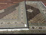 Indian Rug Hand Knotted Oriental Rug Fine Mahi Tabriz Oriental Rug With Silk 8'3x11'6