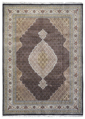 Fine Mahi Tabriz Oriental Rug With Silk 8'3x11'6