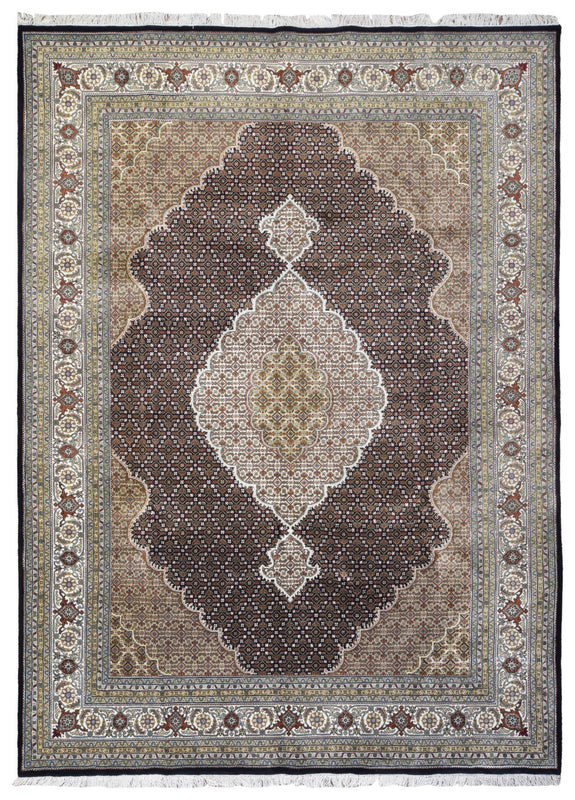 Fine Mahi Tabriz Oriental Rug With Silk 8'3x11'6