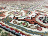 Indian Rug Hand Knotted Oriental Rug Fine Mahi Tabriz Rug With Silk 6'6X10'