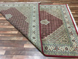 Indian Rug Hand Knotted Oriental Rug Fine Mahi Tabriz Rug With Silk 6'6X10'