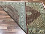 Indian Rug Hand Knotted Oriental Rug Fine Mahi Tabriz Rug With Silk 6'7X9'9