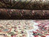 Indian Rug Hand Knotted Oriental Rug Fine Mahi Tabriz Rug With Silk 6'7X9'9
