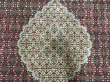 Indian Rug Hand Knotted Oriental Rug Fine Mahi Tabriz Rug With Silk 6'7X9'9
