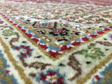 Indian Rug Hand Knotted Oriental Rug Fine Mahi Tabriz With Silk Flowers Oriental Rug 4' x 6'2
