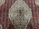 Indian Rug Hand Knotted Oriental Rug Fine Mahi Tabriz With Silk Flowers Oriental Rug 4' x 6'2