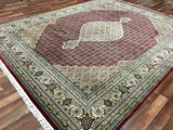 Indian Rug Hand Knotted Oriental Rug Fine Mahi Tabriz With Silk Flowers Oriental Rug 8'X10'