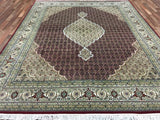 Indian Rug Hand Knotted Oriental Rug Fine Mahi Tabriz With Silk Flowers Oriental Rug 8'X10'