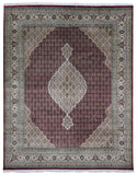 Indian Rug Hand Knotted Oriental Rug Fine Mahi Tabriz With Silk Flowers Oriental Rug 8'X10'